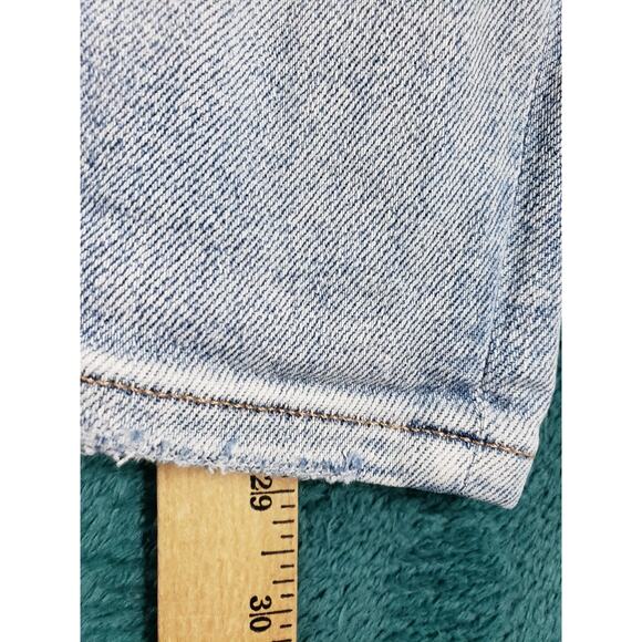 Express Jeans Size 8 Long Blue Stretch Pants Denim Ladies High Rise Skinny - Picture 9 of 14